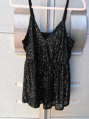 Torrid Sophie Sequin Swing Cami Size 00 Gunmetal